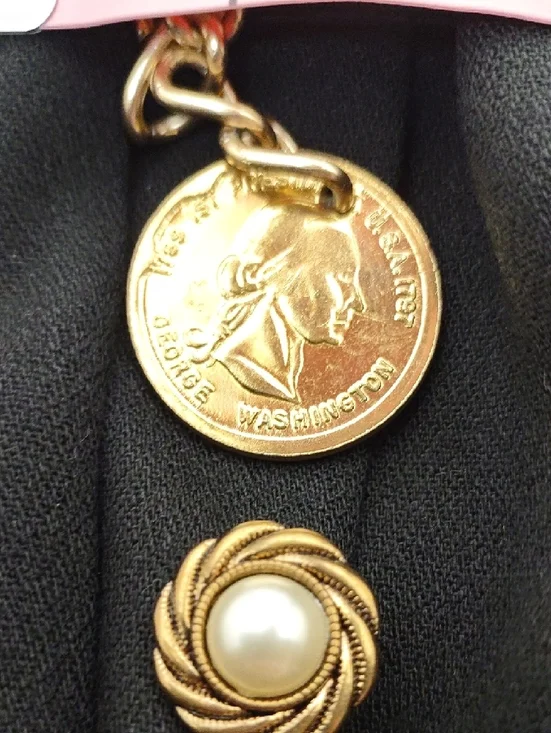 Jeffrey Dara Linda Hutley Vtg 70s/80s Two-Tone Maxi Dress Coin Belt 13/14 - Picture 11 of 15